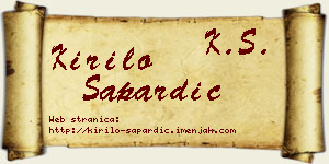 Kirilo Sapardić vizit kartica